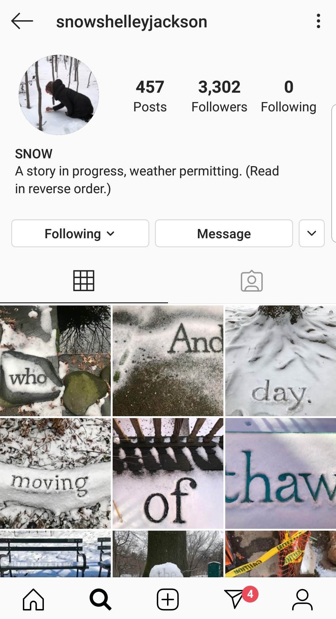 Jackson's 'Snow' on Instagram